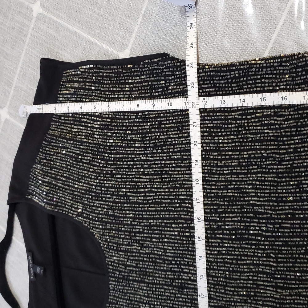 Eileen Fisher Black and Silver Beaded Blouse - Picture 7 of 11